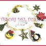 Bracciale Natale  "Fufuclassic pinguino cappello  babbo  Natale   perle rosse bianche verde " stella Natale charm Fimo cernit Natale idea regalo