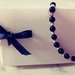 Bracciale nero e silver perle di vetro  e metallo in confezione regalo