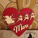 Cuore in legno con fommy glitterato