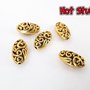 5 Perline distanziali Ovale in metallo intagliato - Oro antico (18x10mm)