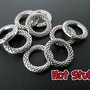 Lotto di 10 Anelli saldati chiusi in pelle di serpente - Argento (14mm)