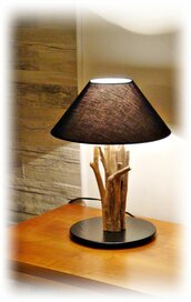 CHRISTINE lampada da tavolo con legni di mare,driftwood