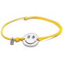 Bracciale di corda con pendente charm in argento Smiley, fatto a mano