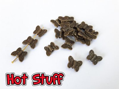 10 Distanziatore a Farfalla - Bronzo anticato (8.5x10.5mm) 10 Distanziatore a Farfalla - Bronzo anticato (8.5x10.5mm)