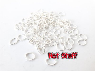 100 Anellini Ovale aperto - Argento (6x4.5mmx0.9mm) 100 Anellini Ovale aperto - Argento (6x4.5mmx0.9mm)