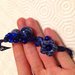 Bracciale blu con perle leopardate fatto a mano