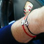 Bracciale di corda con pendente charm in argento Porsche 911 (996), fatto a mano