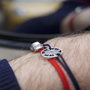 Bracciale di corda con pendente charm in argento Porsche 911 (964), fatto a mano