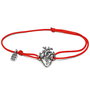 Bracciale di corda con pendente charm in argento Cuore, fatto a mano