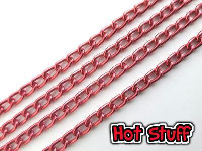 50 cm - Catena in Alluminio - Rosso (6x4mm) 50 cm - Catena in Alluminio - Rosso (6x4mm)