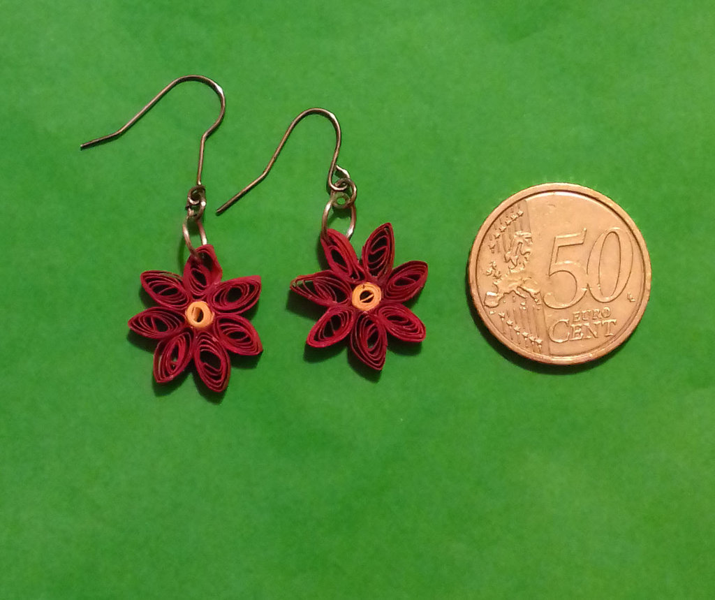 Orecchini fiori quilling Gioielli Orecchini di Morfo blu Crea