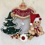 NATALE - ghirlanda gingerbread con tanti dolcetti , albero di Natale e scritta "auguri" - INSERZIONE RISERVATA LAURA GENTILI