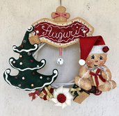 NATALE - ghirlanda gingerbread con tanti dolcetti , albero di Natale e scritta "auguri" - INSERZIONE RISERVATA LAURA GENTILI