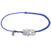 Bracciale di corda con pendente charm in argento Hamsa con zirconi blu, fatto a mano