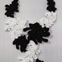 Collana kanzashi colore bianco e nero