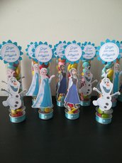 Fiala fialetta provetta porta caramelle contenitore decorazione festa compleanno personaggio nome cartoni animati frozen