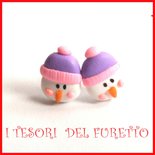 Orecchini a perno con pupazzo di neve di Natale, leggeri