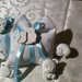 20 Sacchetti bomboniera con cuoricini azzurri per nascita,battesimo ed altre ricorrenze