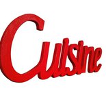 Scritta In Legno Cuisine Cm L 32x 12 H Spessore 8 Mm (rosso - 2
