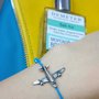 Bracciale di corda con pendente charm in argento Aereo, fatto a mano