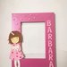 Cornice porta foto in legno con bambolina personalizzabile. regalo bimbi Natale Compleanno