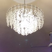 Anelli, ricambi per lampadari, in vetro soffiato di Murano, trasparente