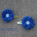 Mollettine a clip fatte a mano con lana blu / fermacapelli bambina fiore