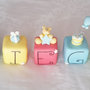Cake topper compleanno cubi con orsetti multicolor personalizzato DIEGO - 5 lettere 5 cubi