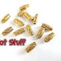 Lotto di 12 Perline Ovale intagliata Etnico - Oro antico (11x5mm)