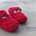 scarpine neonata uncinetto in lana rossa / il mio primo Natale
