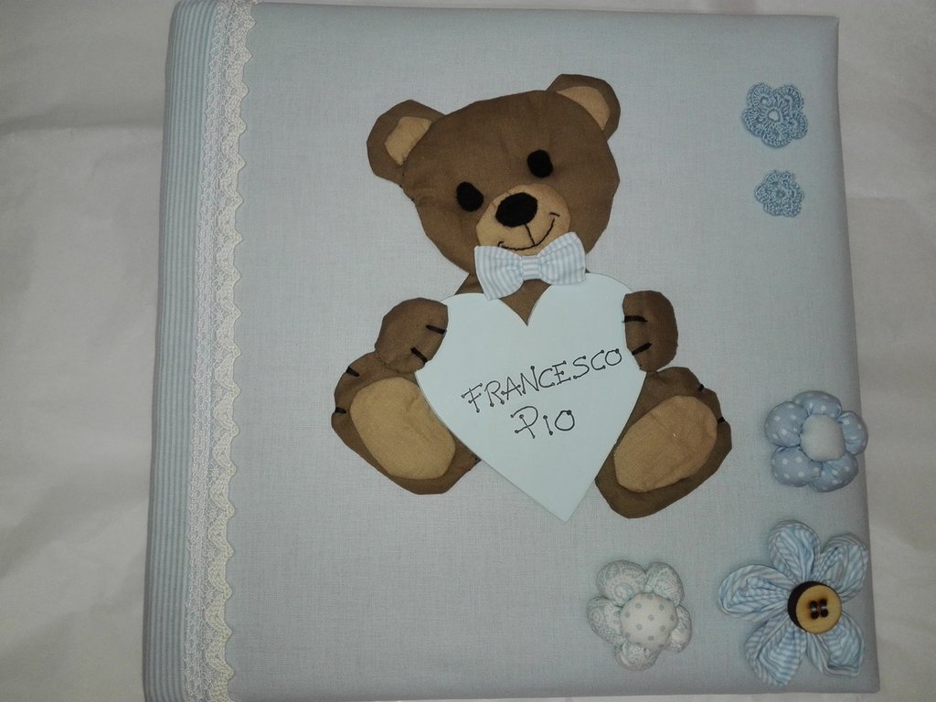 Albu fotografico in TELA DI LINO con NOE BABINA INCISO E PERSONALIZZABILE A TUA SCELTA regalo