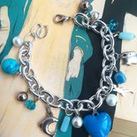Bracciale con ciondolo in argento sterling: ciondolo a forma di cuore rosso e moglie per San Valentino - Italia