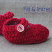 scarpine neonata uncinetto in lana rossa / il mio primo Natale