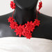 Collana kanzashi con fiori 1.7 colore rosso
