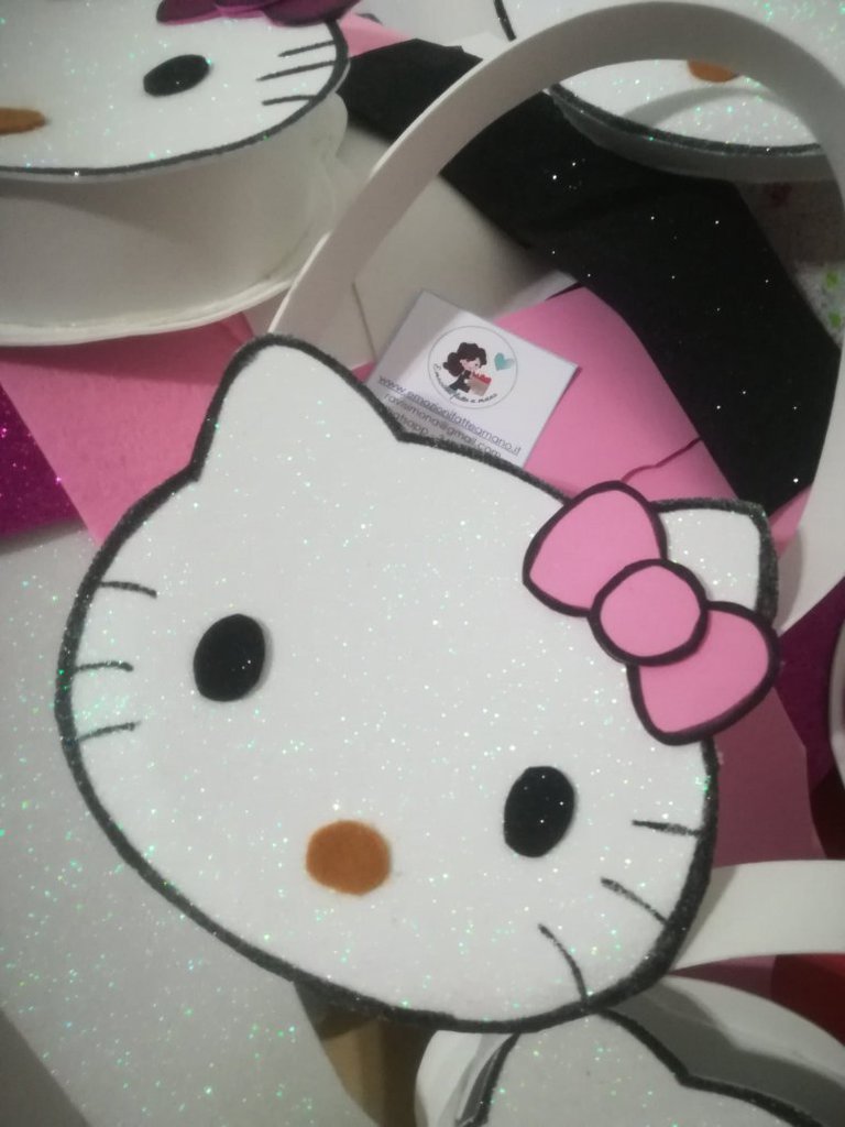 Borsa borsetta bimba Hello Kitty Glitter Fiocco rosa . Idea regalo