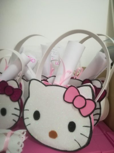 Borsa borsetta bimba Hello Kitty Glitter Fiocco rosa . Idea regalo