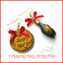 Orecchini Natale Capodanno " HAPPY NEW YEAR" Spumante champagne bottiglia idea regalo 31 dicembre 