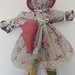 Graziosa bambola realizzata a mano con strofinacci merletti e presine