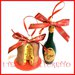 Addobbo decorazione per albero di Natale da appendere  " Panettone e bottiglia spumante champagne " Fimo cernit Kawaii regalo personalizzabile  con  nome