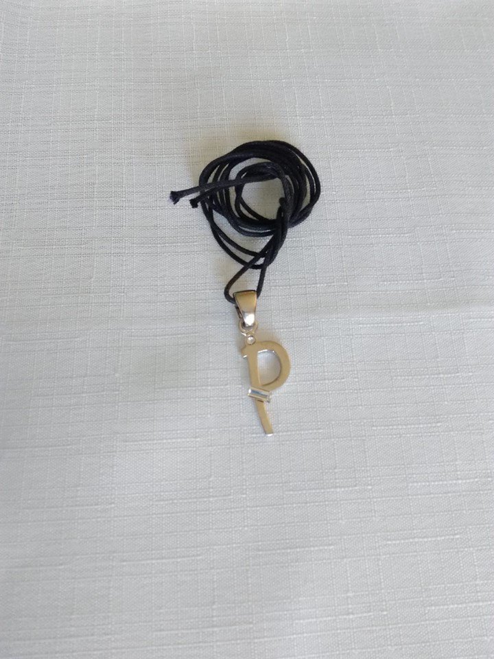 Collana Con Ciondolo Lettere P Iniziale Alfabeto Colore Argento E Strass