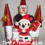 Torta di Pannolini CASTELLO Natale idea regalo nascita baby shower battesimo Minnie Topolino Winnie