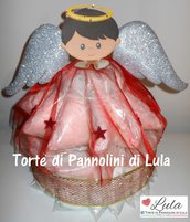 Torta di Pannolini Angelo Natalizio idea regalo Natale nascita battesimo baby shower neonato