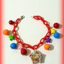 Bracciale natalizio rosso con stelle, gioielli in resina natalizi come regalo di Natale per teenager