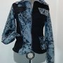 BLAZER BICOLORE CON FANTASIA FLOREALE