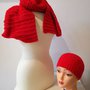 coordinato sciarpa e cappello rosso 