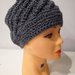 cappello in lana grigio a spirale