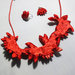 Collana kanzashi con fiori 2.0 colore rosso