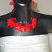Collana kanzashi con fiori 2.0 colore rosso