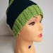 cappello in lana verde a righe