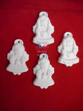 *50*Gessetti artigianali a forma di Angeli GRANDI angelo con foro  Bomboniera Compleanno, Segnaposto Natale - Chalk angels shape, white 